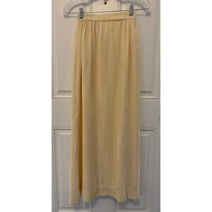 Vintage velvet butter yellow maxi high waisted skirt XXS